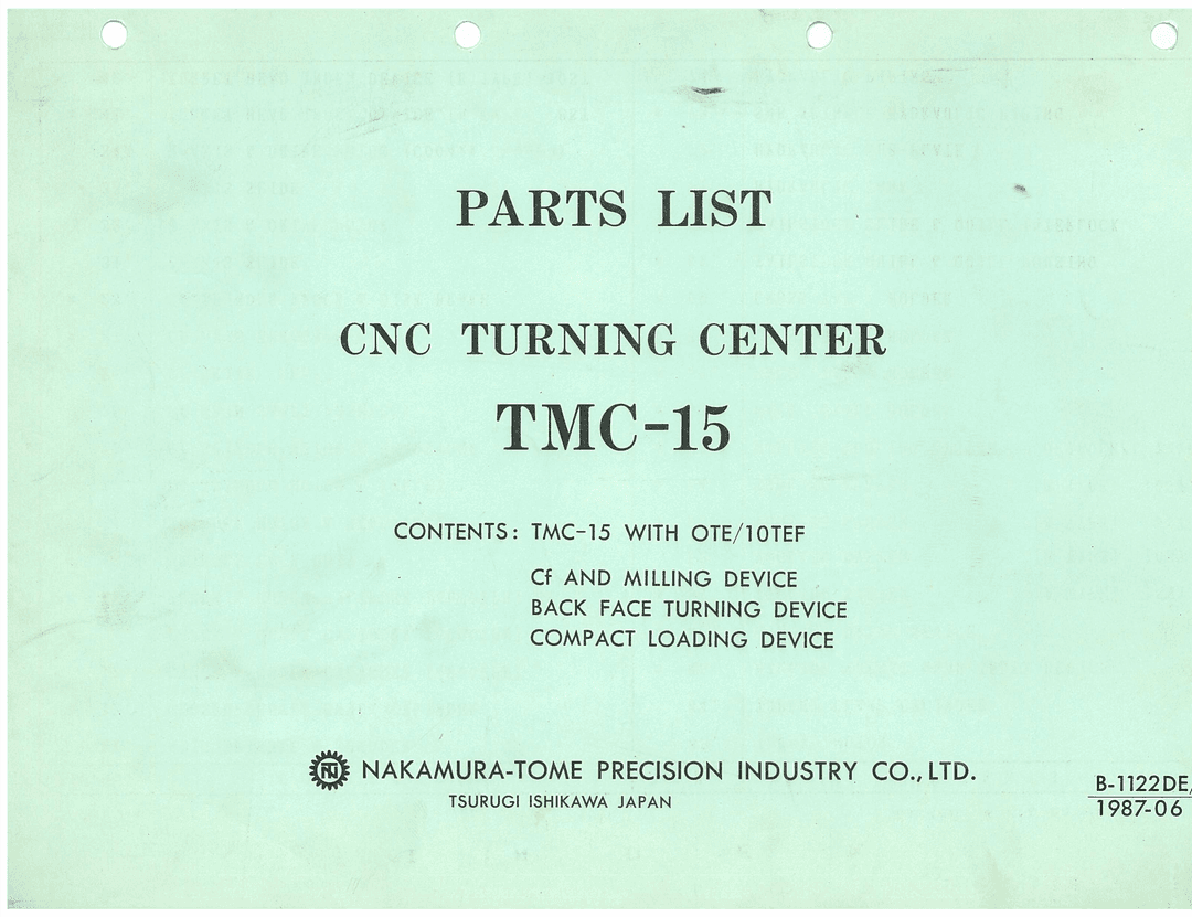 Parts List Manual